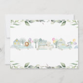 Jungle Dieren Auto's Groene Drive By Baby Shower Kaart (Achterkant)