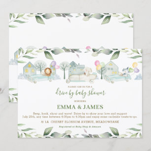 Jungle Dieren Auto's Groene Drive By Baby Shower Kaart