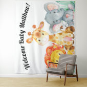 Jungle Dieren Baby Shower Achtergrond Wandkleed (In situ)
