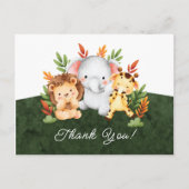 Jungle Dieren Baby Shower Bedankkaart Briefkaart (Voorkant)