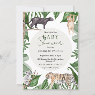 Jungle Dieren Baby Shower Uitnodiging