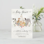 Jungle Dieren Baby Shower Uitnodiging (Staand voorkant)