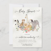 Jungle Dieren Baby Shower Uitnodiging (Voorkant)