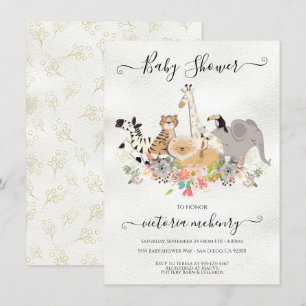 Jungle Dieren Baby Shower Uitnodiging