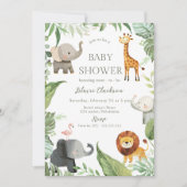 Jungle Dieren Baby Shower Uitnodiging (Voorkant)