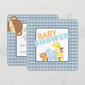 Jungle Dieren Baby Shower Uitnodigingen (Voorkant / Achterkant)