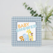 Jungle Dieren Baby Shower Uitnodigingen (Staand voorkant)