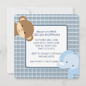 Jungle Dieren Baby Shower Uitnodigingen (Achterkant)