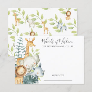 Jungle Dieren Baby Shower Wijsheden Kaart