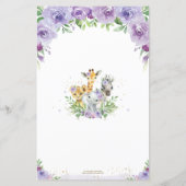 Jungle Dieren Bloemige Gelukwensen voor Baby Kaart (Achterkant)