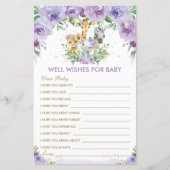 Jungle Dieren Bloemige Gelukwensen voor Baby Kaart (Voorkant)