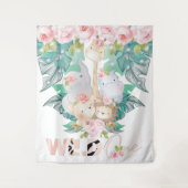 Jungle Dieren Eerste Verjaardag Wilde Eén Wandkleed (Voorkant)