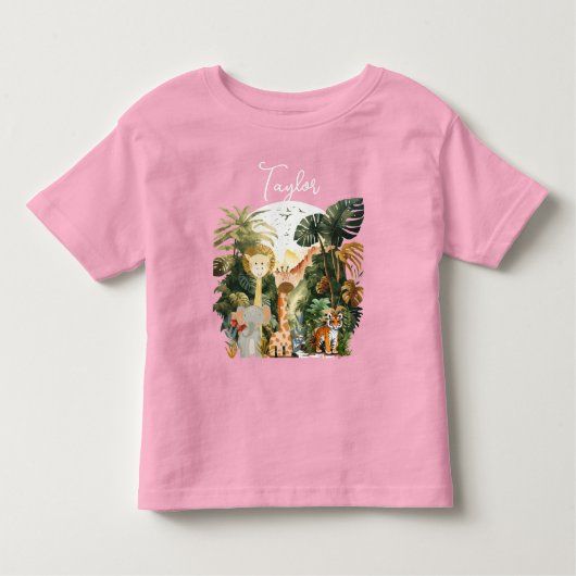 Jungle Dieren Exotische Safari Droom Kinder Shirts (Voorkant)