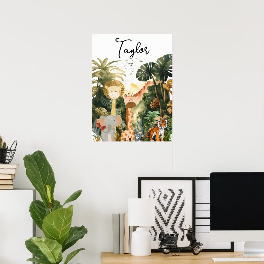 Jungle Dieren Exotische Safari Droom Poster (Thuiskantoor)