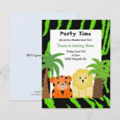 Jungle Dieren Feest Uitnodiging (Voorkant / Achterkant)