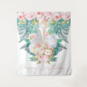 Jungle Dieren Gefeliciteerd Wandkleed (Voorkant)