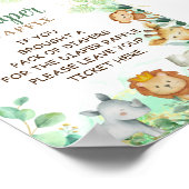 Jungle Dieren Groene Boho Luier Raffle Spel Bord Poster (Hoek)