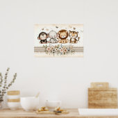 Jungle Dieren Nursery 2 Poster (Keuken)