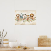 Jungle Dieren Nursery  Poster (Keuken)