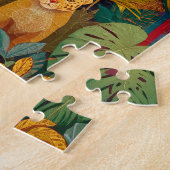 Jungle Dieren Puzzel – Luipaard en Tropische Vogel (Zijkant)