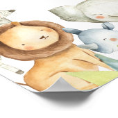 Jungle Dieren Safari Kinderen Schattig Poster (Hoek)