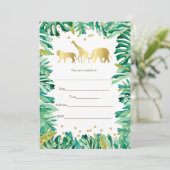 Jungle Dieren Safari Uitnodiging In te vullen in G (Staand voorkant)