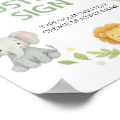 Jungle Dieren Safari Verjaardagsfeest Tafelbord Poster (Hoek)