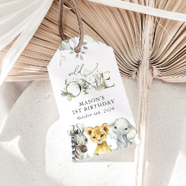 Jungle Dieren, Safari, Wildebras, Eerste Verjaarda Cadeaulabel