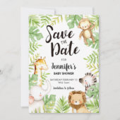 Jungle Dieren Save the Date Uitnodiging (Voorkant)