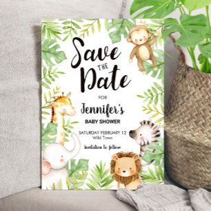 Jungle Dieren Save the Date Uitnodiging
