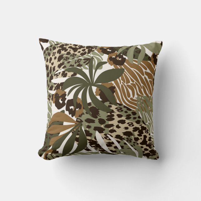 Jungle Dierprint Accentkussen Kussen (Voorkant)