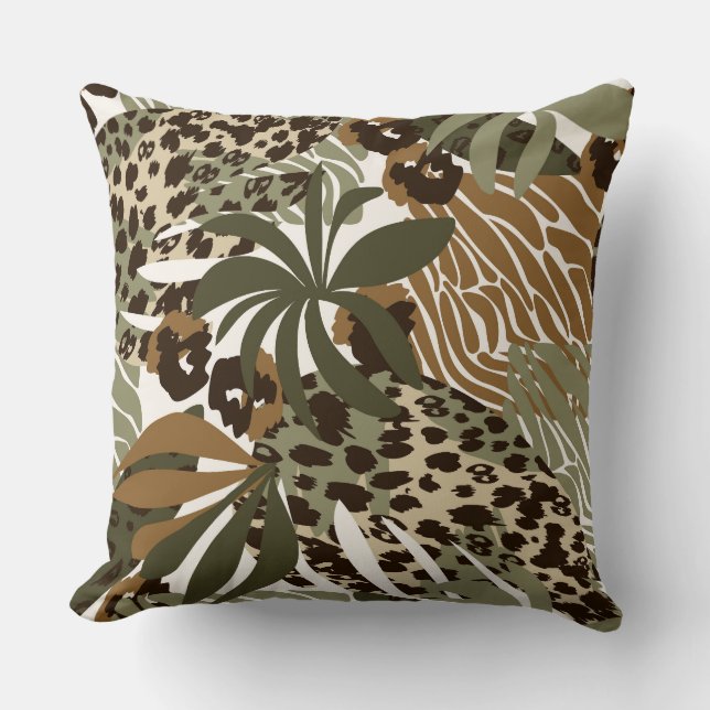 Jungle Dierprint Accentkussen Kussen (Voorkant)