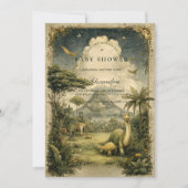 Jungle Dinosaur Baby Shower Kaart (Voorkant)