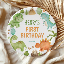 Jungle Dinosaur Cute Boy Birthday Party Papieren Bordje