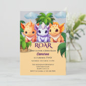 Jungle Dinosaur Dino Bash 2nd birthday Party Kaart (Staand voorkant)