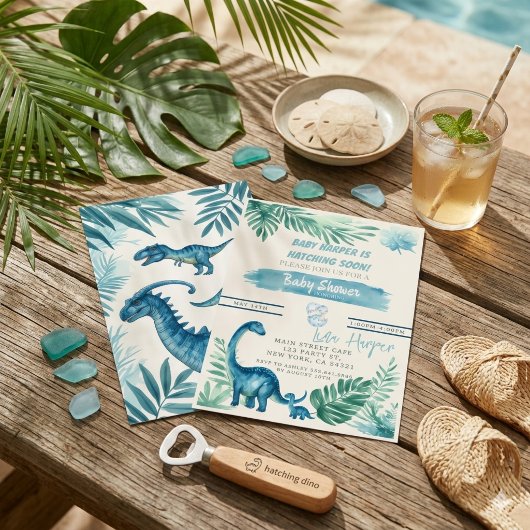 Jungle Dinosaur Komen Eerder Baby Borrel Kaart