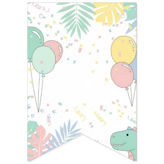 Jungle Dinosaur Roar Happy Birthday Banner (Eerste vlag)