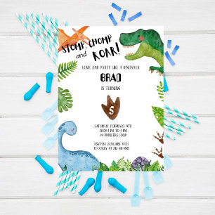 Jungle Dinosaur Verjaardagsfeestje Kaart