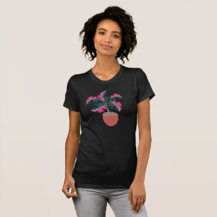 Jungle en Tropische Monstera Roze Bladeren T-shirt