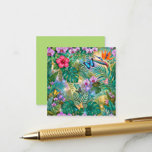 Jungle Fantasie Vlinders Bloemen Opgewekt Informatiekaartje