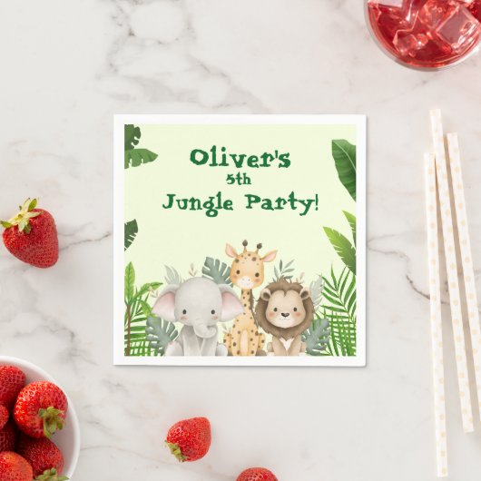 Jungle Feest Aangepaste Papieren Servetten (Insitu)