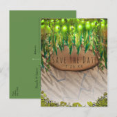 JUNGLE FEEST Bladeren & Dierenprint Save the Date Aankondigingskaart (Voorkant / Achterkant)