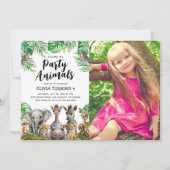 Jungle Feest Dieren Uitnodiging (Voorkant)