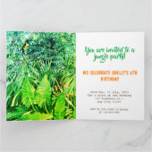 Jungle feest uitnodiging Vouwbare wenskaart (Binnen)