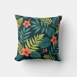 Jungle Foliage Pattern – Lush Tropical Leaf Design Kussen