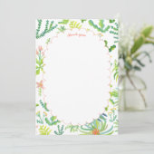 Jungle Garden Watercolor Custom BRIDAL SHOWER Bedankkaart (Staand voorkant)