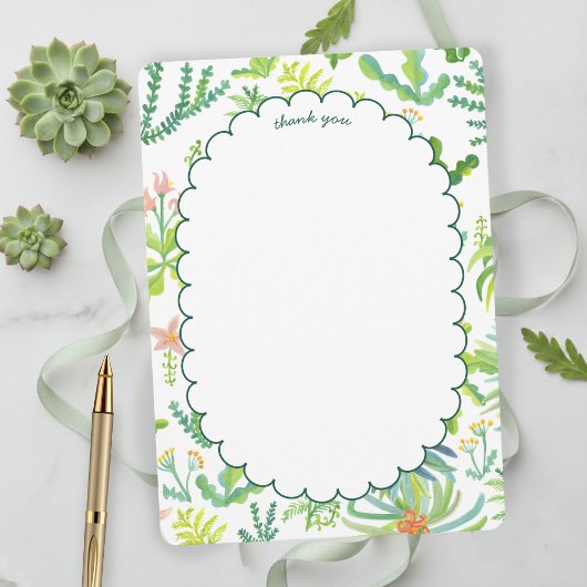 Jungle Garden Watercolor Custom BRIDAL SHOWER Bedankkaart
