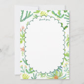 Jungle Garden Watercolor Custom BRIDAL SHOWER Bedankkaart (Voorkant)