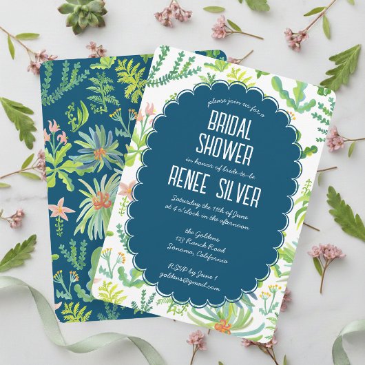 Jungle Garden Watercolor Custom BRIDAL SHOWER Kaart