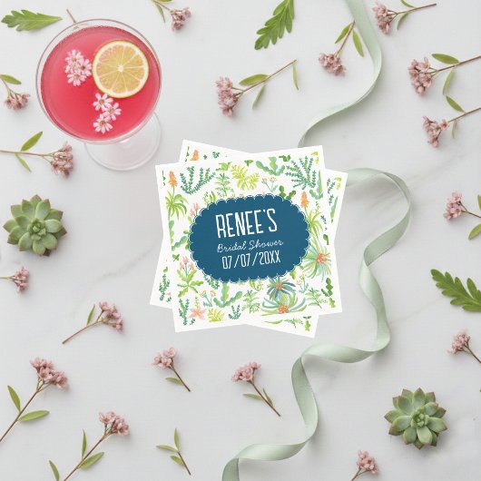 Jungle Garden Watercolor Custom BRIDAL SHOWER Servet